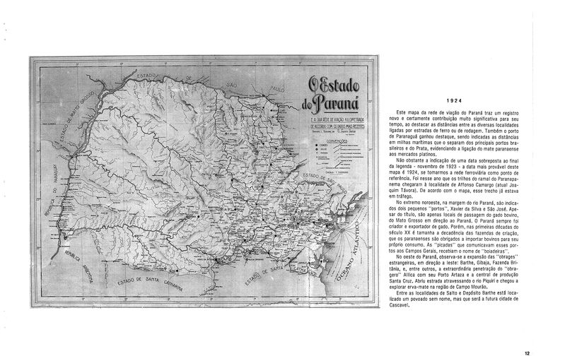 Mapa de Viação do Paraná 1924