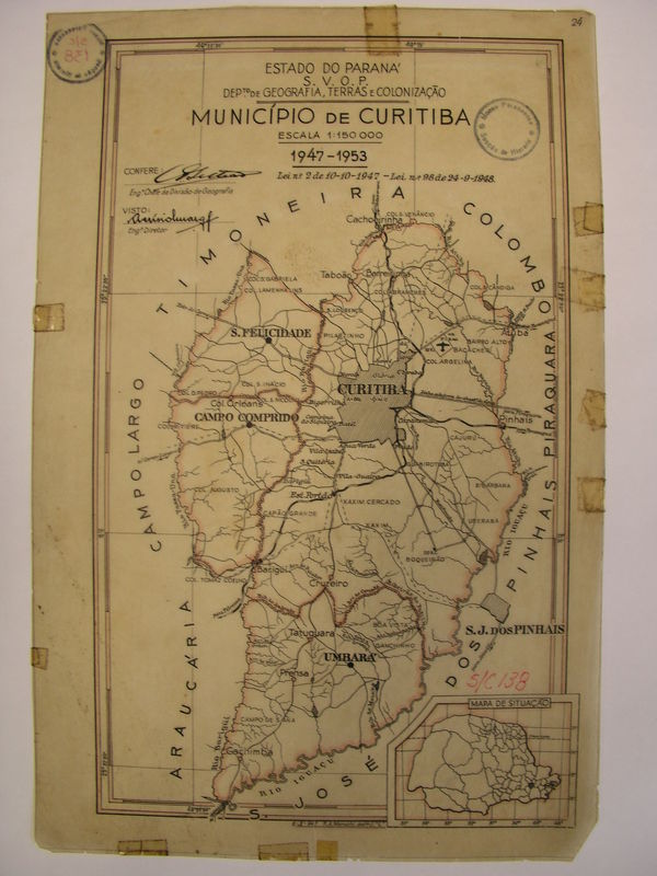 Mapa de Curitiba 1947-1953