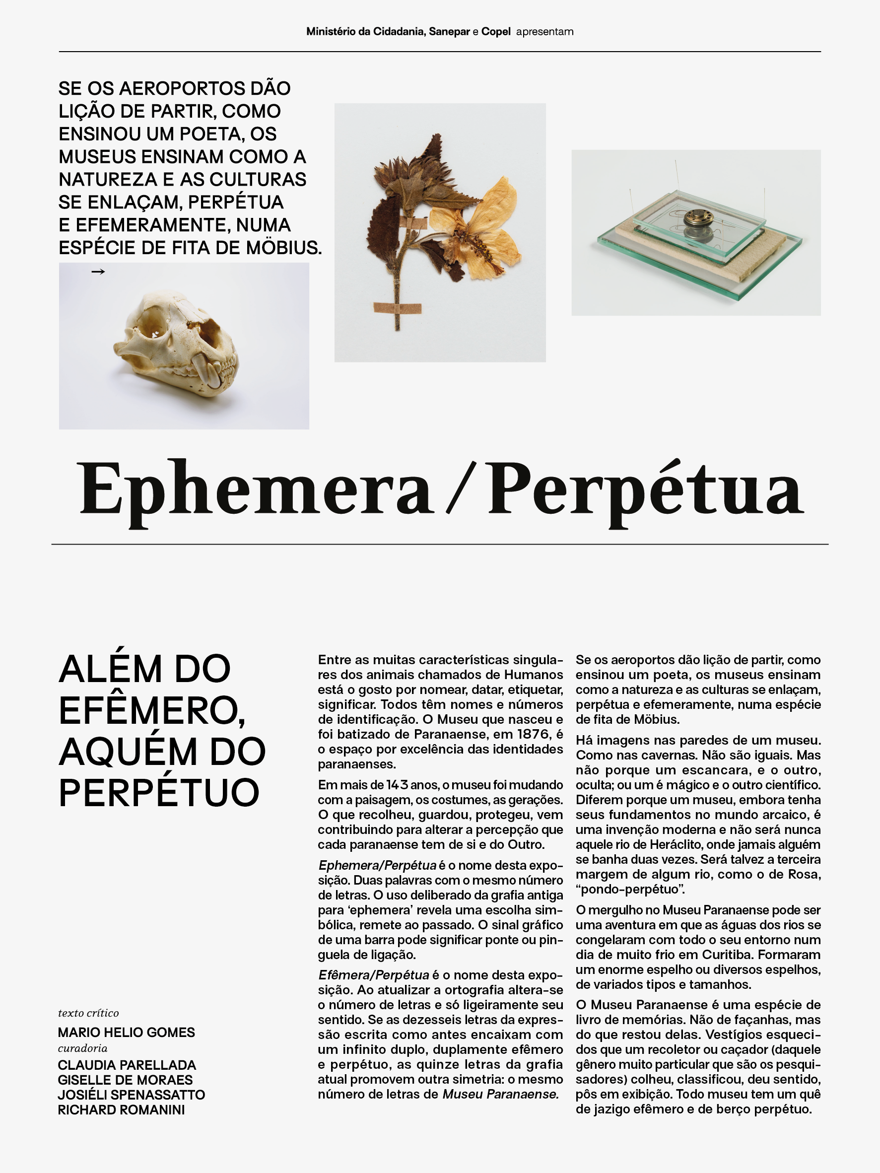 Capa do jornal da exposição "Ephemera/Perpétua"