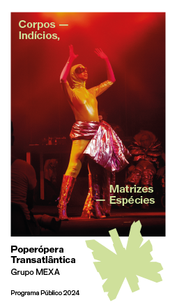 Capa do folder de apresentação do Grupo MEXA com a peça Poperópera Transatlêntica