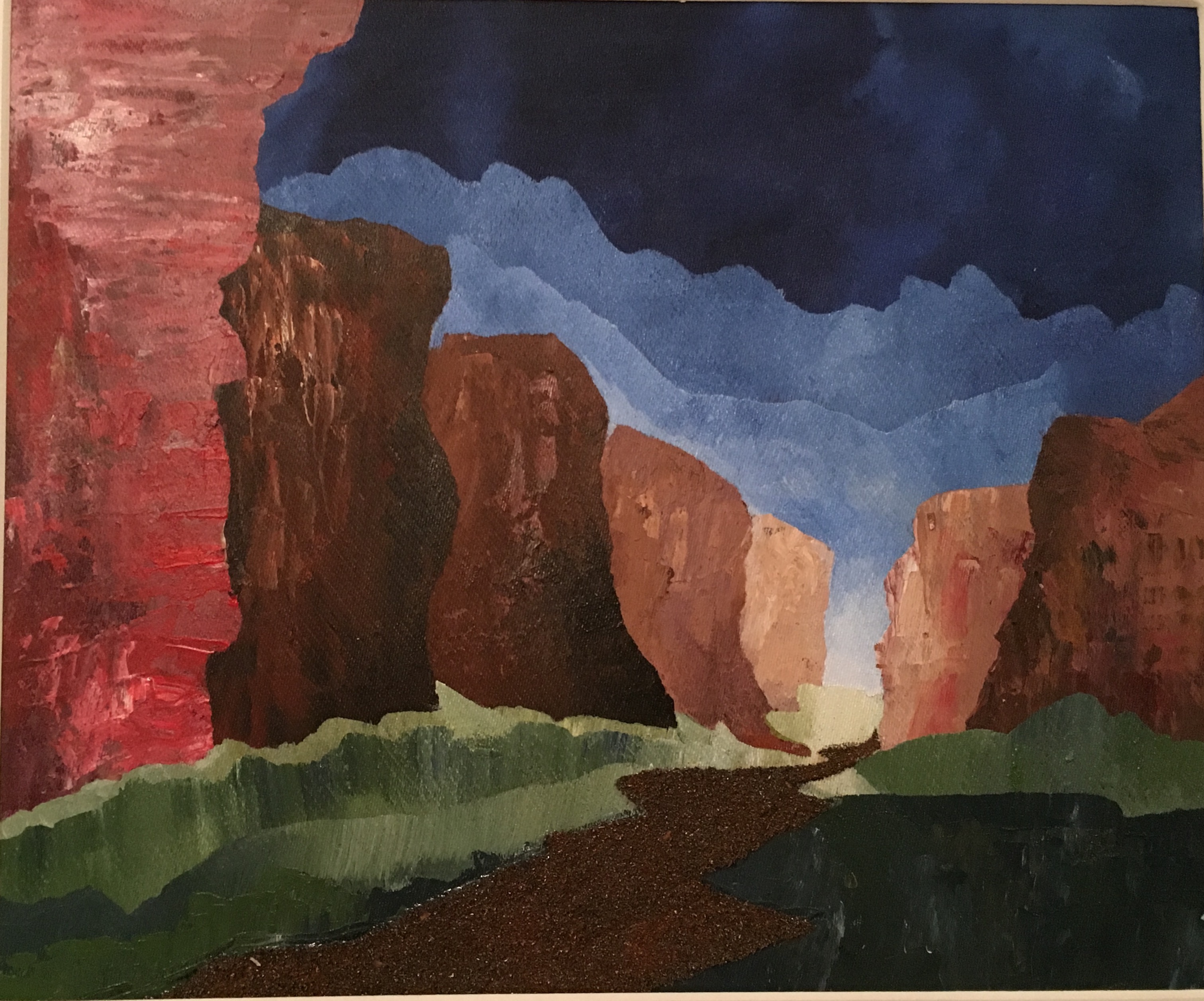 Pintura da cidade de Ponta Grosa feito pela artista Maria Antonieta