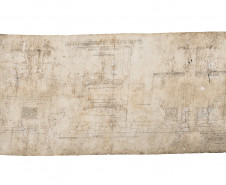 Plano de secador para erva-mate, s.d. Desenho sobre tecido. Acervo Museu Paranaense