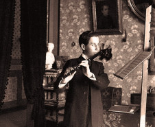 Lange de Morretes em apresentação de flauta na Casa do Ipiranga em 1907