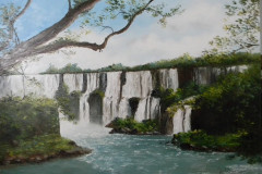 Pintura das Cataratas do Iguaçu feito pelo artista Roberto Bona