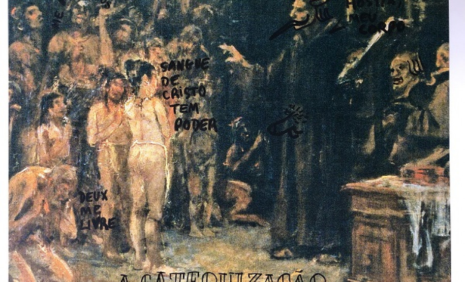 Obra A catequização - Reescritura sob perspect-ativismo, 2019. Artista Denilson Baniwa
