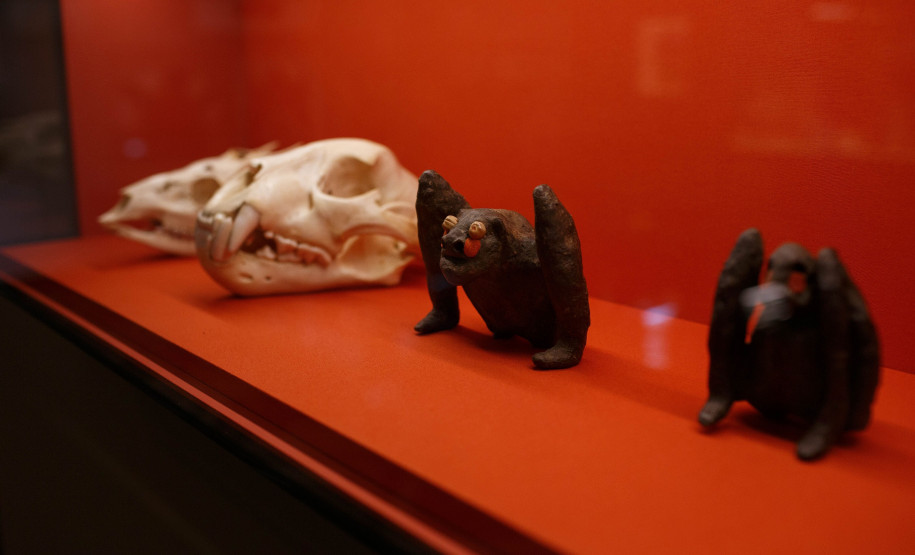 Esculturas möu feitas pelos Xetá, trazidas ao acervo por Vladimir Kozák em 1948.