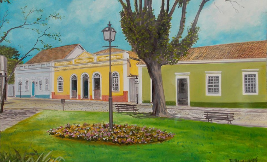 Museu Paranaense recebe a exposição “Sonhando com o Paraná” Pintura da cidade da Lapa feito pelo artista Di Magalhães