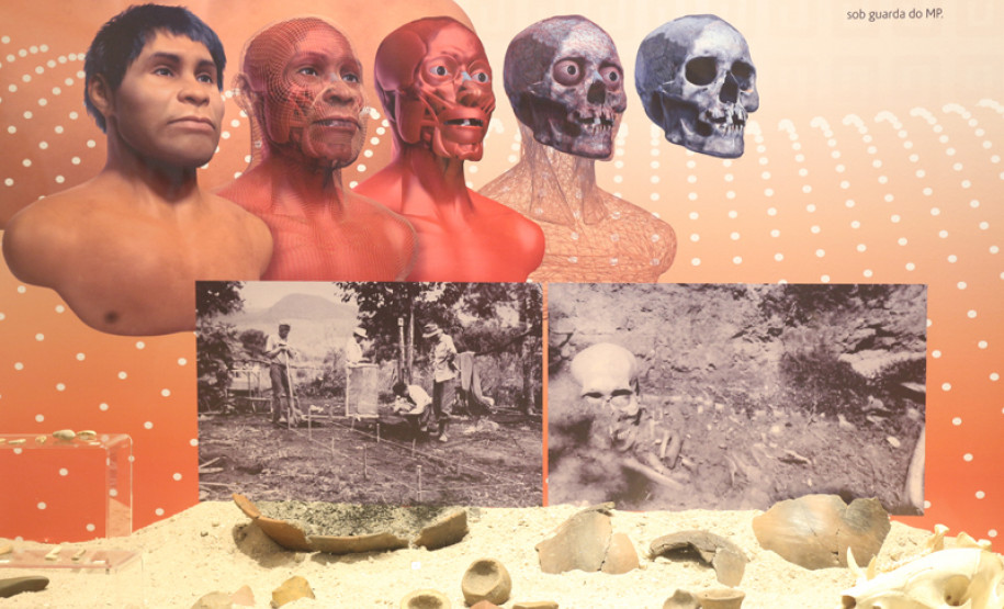 Exposição "Gufan, o paranaense de dois mil anos" no Museu Paranaense.
